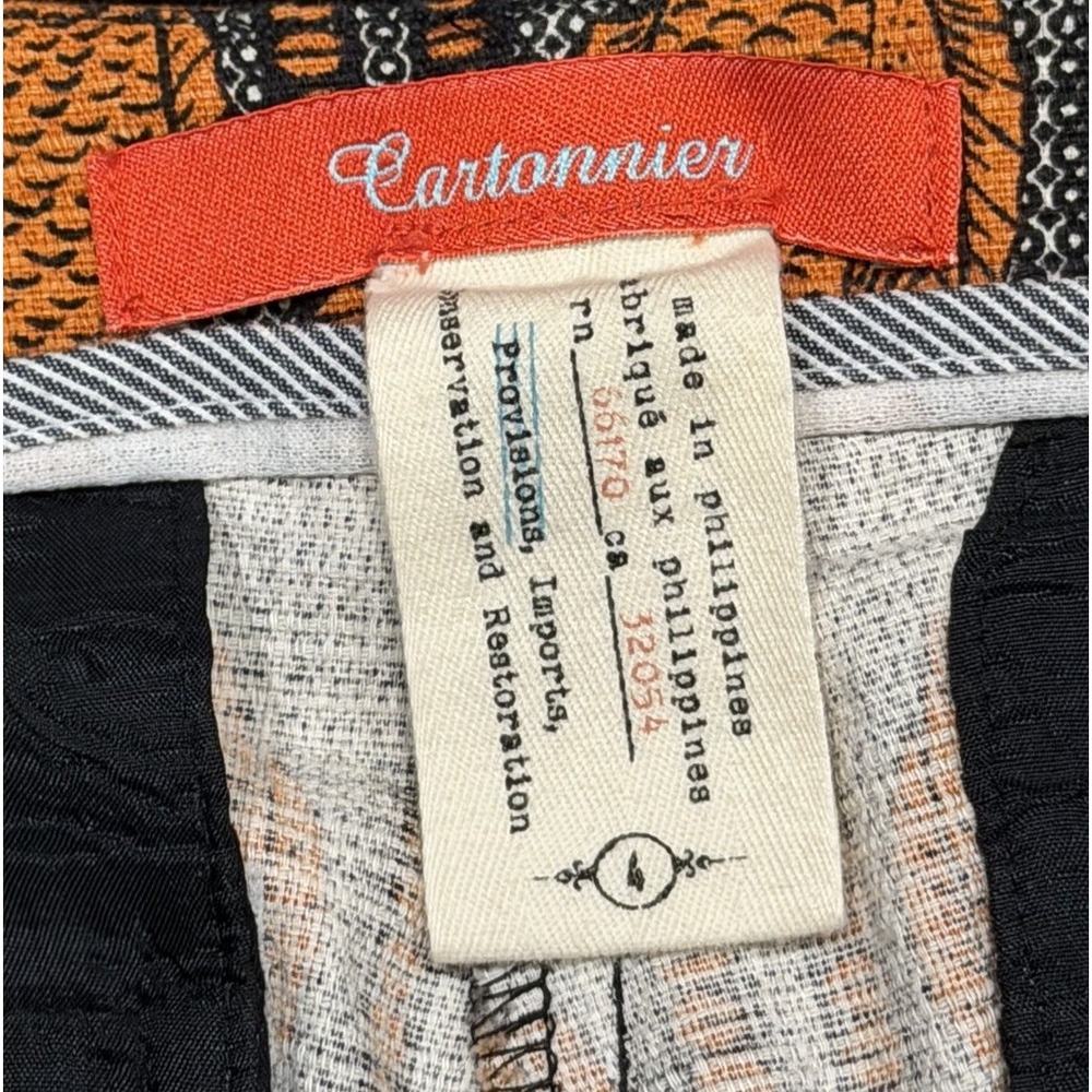 Anthropologie Cartonnier Fish Print Charlie Capri Trouser Pants Women's Size 4 - Picture 3 of 8